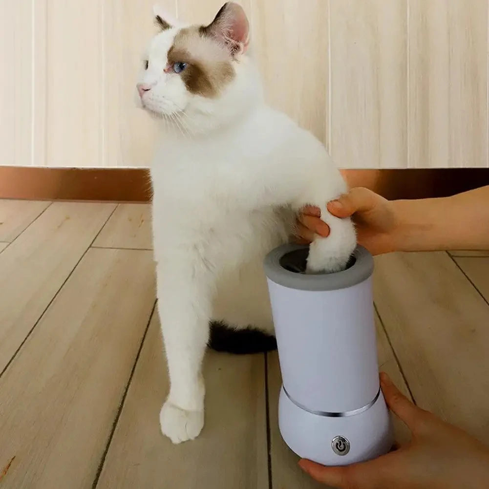 Portable Automatic Dog Paw Washer – USB Rechargeable Electric Paw Cleaner & Massager for Small & Medium Dogs and Cats