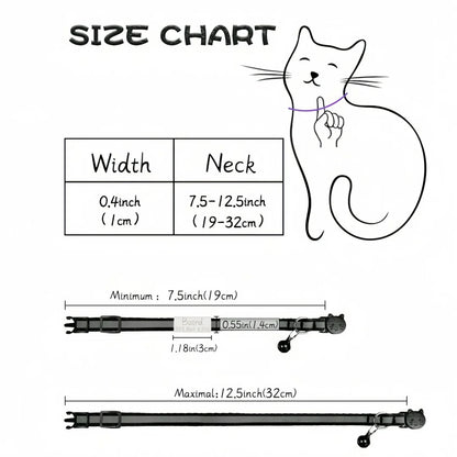 13 Colors Custom Engraved Reflective Cat Collar with Safety Buckle & Bell, Adjustable Personalized Pet Collar for Small Cats
