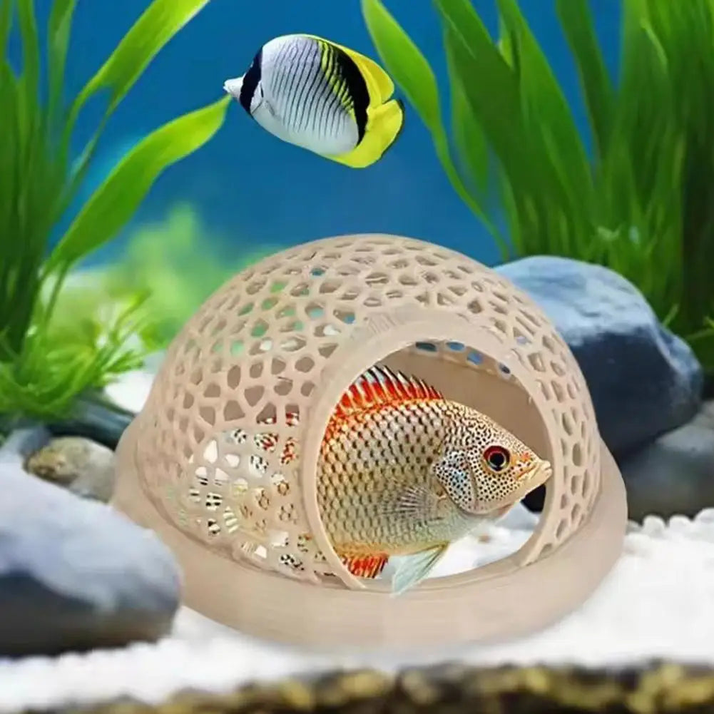 Aquarium Floating Cave Hideout – 3-in-1 Betta Fish & Shrimp Hammock, Feeding Ring & Resting Shelter
