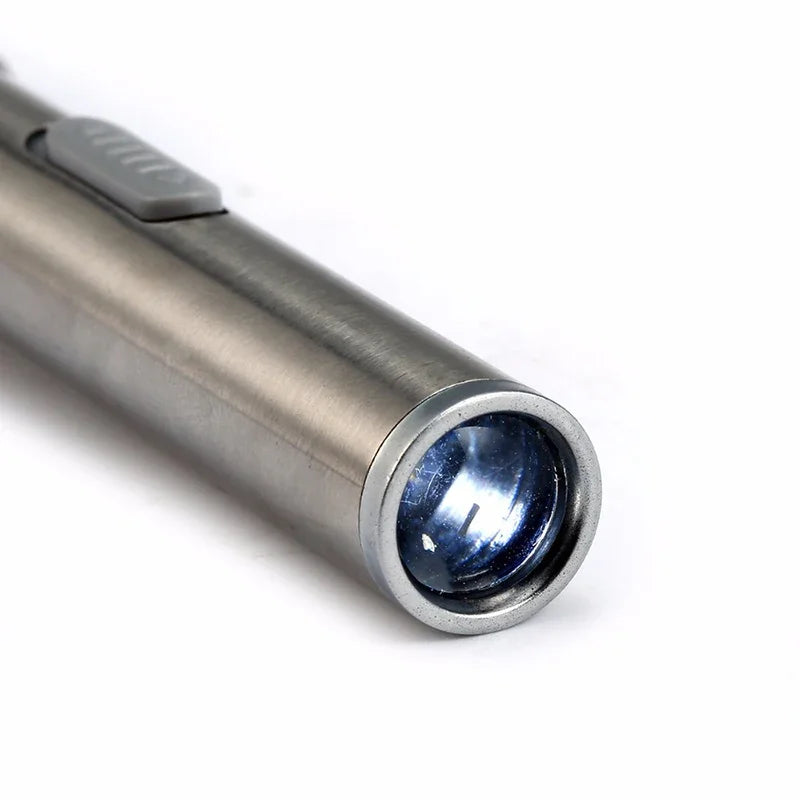 USB Rechargeable LED Pen Light – Portable Medical Inspection Flashlight with Stainless Steel Clip for Nurses, Doctors & Veterinary Use