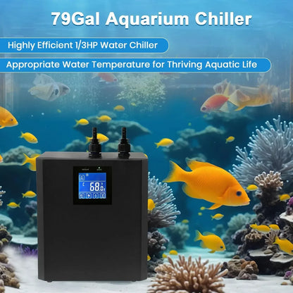 1/3 HP Aquarium Water Chiller – Hydroponic & Fish Tank Cooling System with LED Display for up to 79 Gallons
