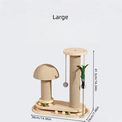 Interactive Cat Scratching Post Tower with Jute & Ball Track – Durable Multi-Functional Scratcher for Indoor Cats