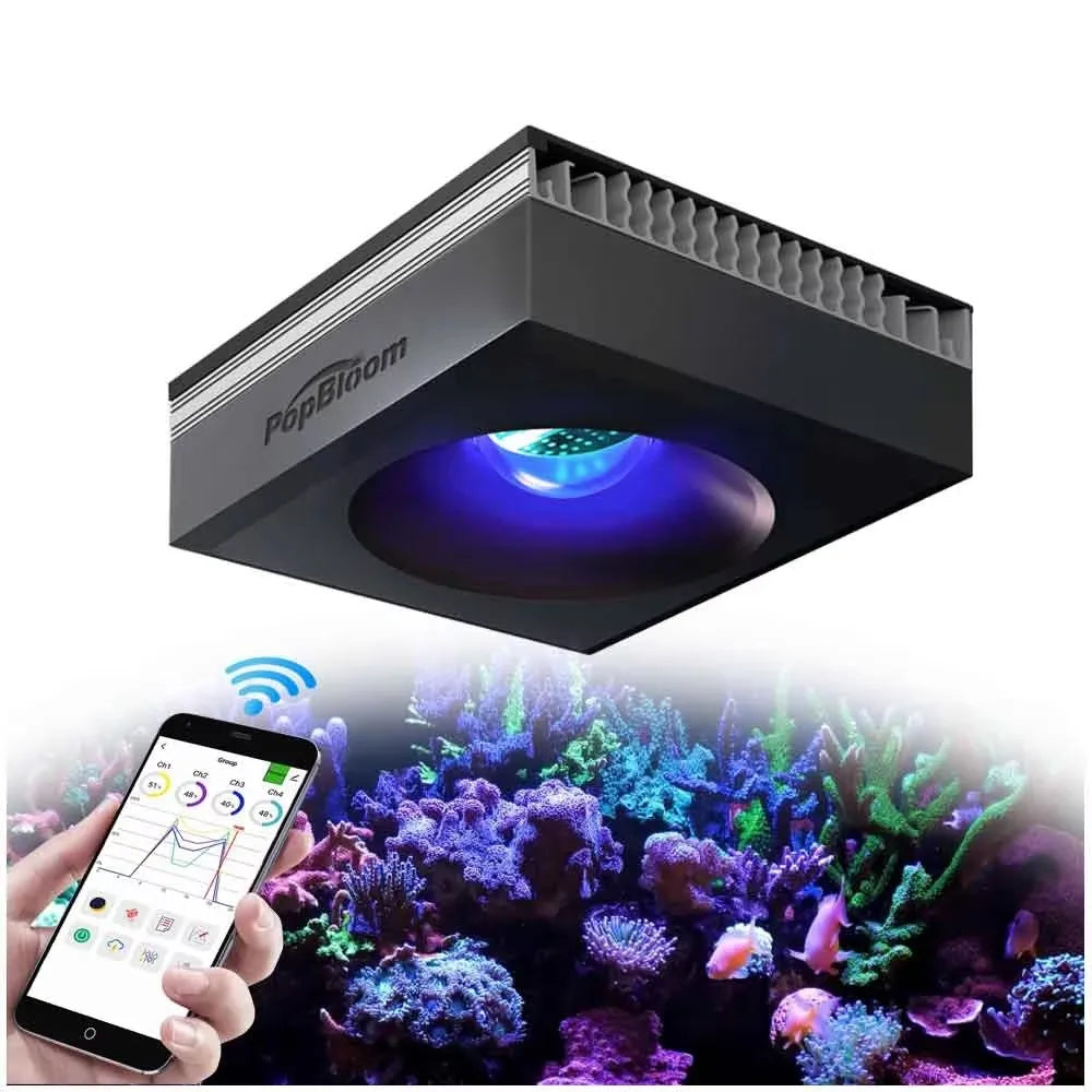 PopBloom RL90/RL180 Wi/Fi Reef Aquarium Light – Full Spectrum LED for SPS, LPS Coral & Marine Aquariums