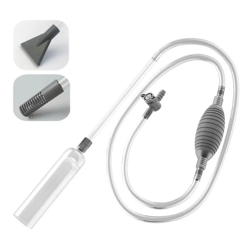 Aquarium Gravel Vacuum – Fish Tank Siphon Water Changer, Sand Cleaner & Cleaning Kit with Extension Tube