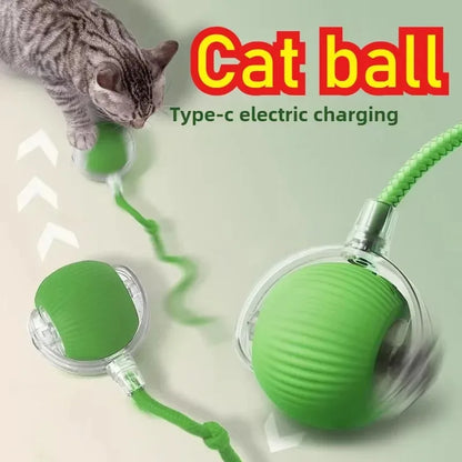 Automatic Rolling Interactive Pet Ball – Rechargeable Electric Cat & Dog Toy with Simulated Mouse Movement for Exercise & Training