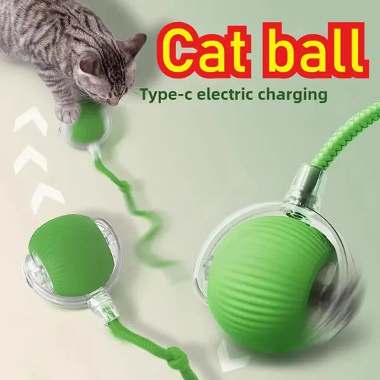 Automatic Rolling Interactive Pet Ball – Rechargeable Electric Cat & Dog Toy with Simulated Mouse Movement for Exercise & Training