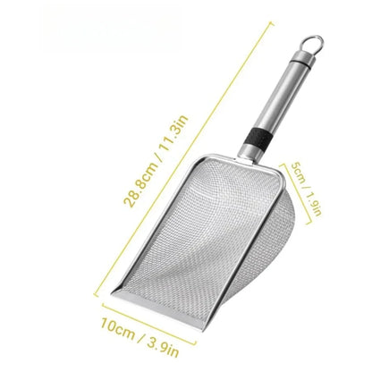 Stainless Steel Cat Litter Scoop – Durable, Rust-Resistant Waste Removal Tool with Ergonomic Handle for Easy Cleaning