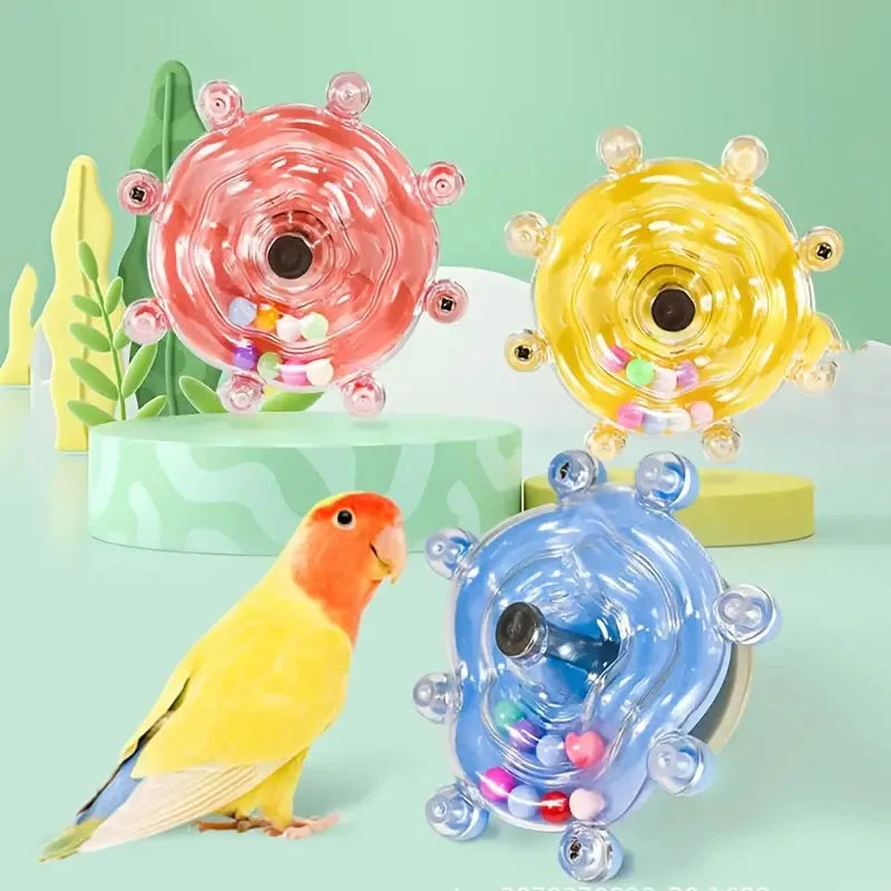 Interactive Parrot Treat Dispenser Toy – Rotating Puzzle Feeder for Mental Stimulation & Entertainment
