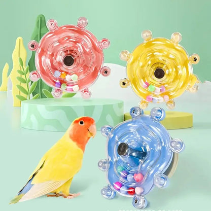 Interactive Parrot Treat Dispenser Toy – Rotating Puzzle Feeder for Mental Stimulation & Entertainment