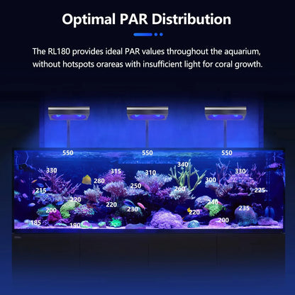PopBloom RL90/RL180 Wi/Fi Reef Aquarium Light – Full Spectrum LED for SPS, LPS Coral & Marine Aquariums