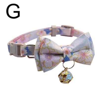 Plaid Bow Cat Collar with Bell – Adjustable Safety Collar for Kittens, Cats & Puppies