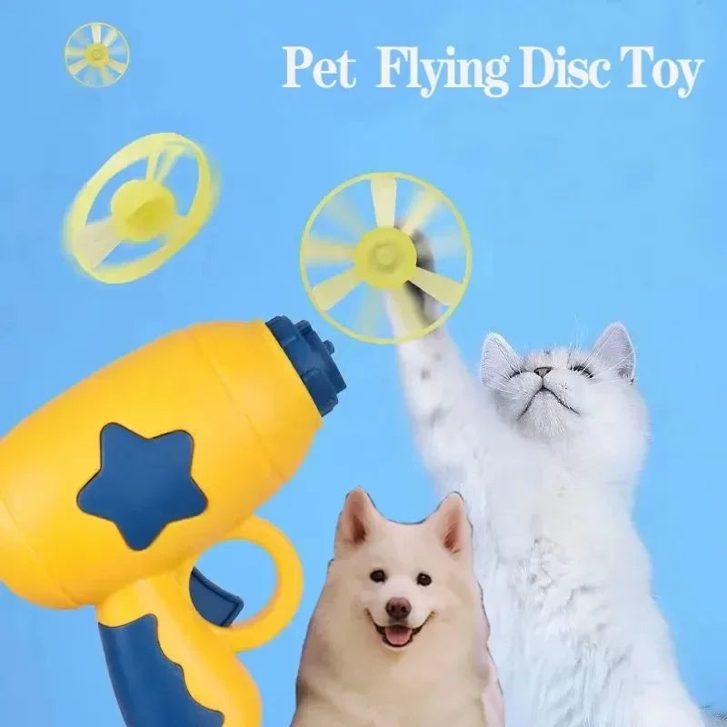 Interactive Cat Toy Launcher – Mini Flying Disc Shooting Gun for Kitten Training, Exercise & Play