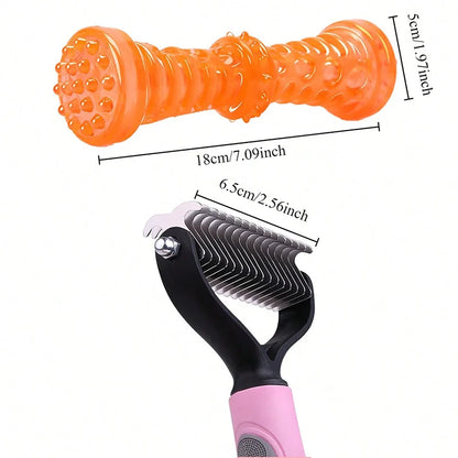 Dematting Comb Deshedding Brush Pet Grooming Tool For Cats Dogs Remove Loose Fur Tangles Pro Hair Care Grooming Accessory
