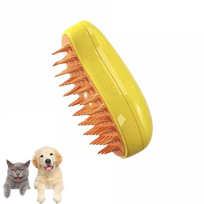 3-in-1 Pet Steam Brush – Electric Spray Grooming, Deshedding & Massage Comb for Cats and Dogs