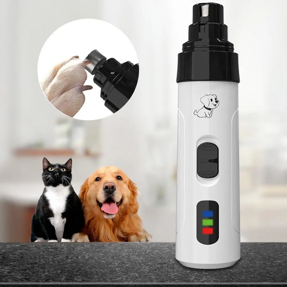 USB Rechargeable Electric Pet Nail Grinder – Painless Nail Trimmer for Small & Large Dogs and Cats
