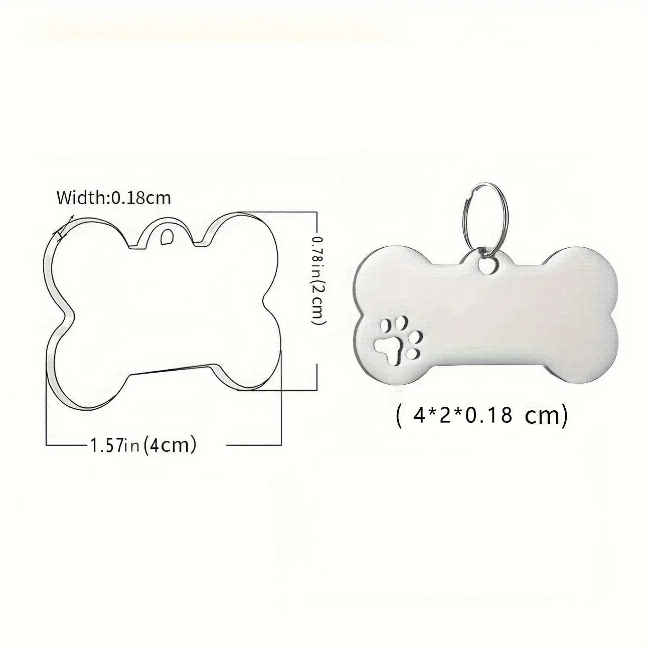 Custom Engraved Dog ID Tag – Personalized Name & Phone Number with Wavy Line Design