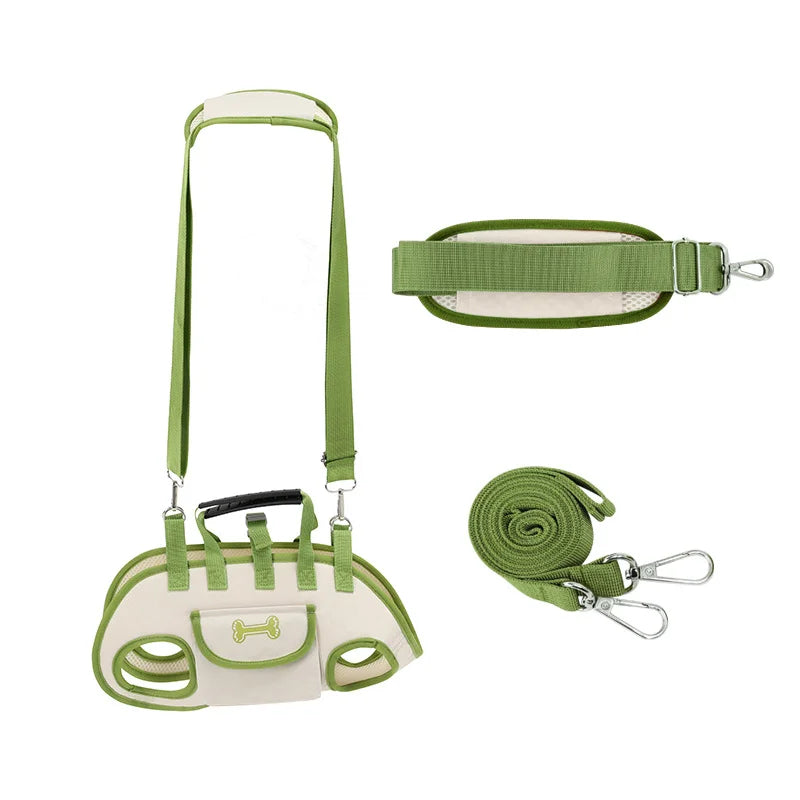 Portable Breathable Pet Carrier Backpack with Harness & Leash – Crossbody Travel Bag for Cats and Small Dogs