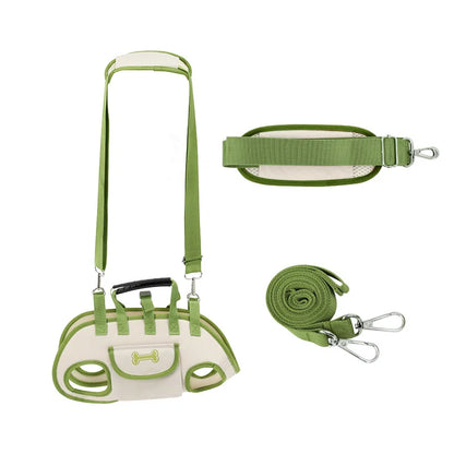 Portable Breathable Pet Carrier Backpack with Harness & Leash – Crossbody Travel Bag for Cats and Small Dogs