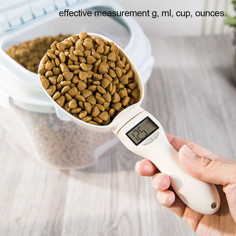 Digital Pet Food Measuring Scoop – Electronic Spoon Scale with LED Display for Dogs & Cats Portion Control