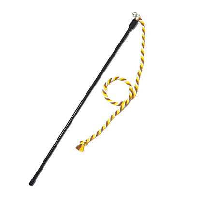 Interactive Cat Teaser Wand Toy – Chew & Chase Rope Stick for Cats, Kittens & Indoor Play