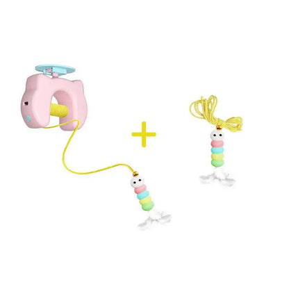 Electric Interactive Cat Toy – Auto Swing Feather Toy with Dual Ropes for Self-Play, Exercise & Indoor Fun