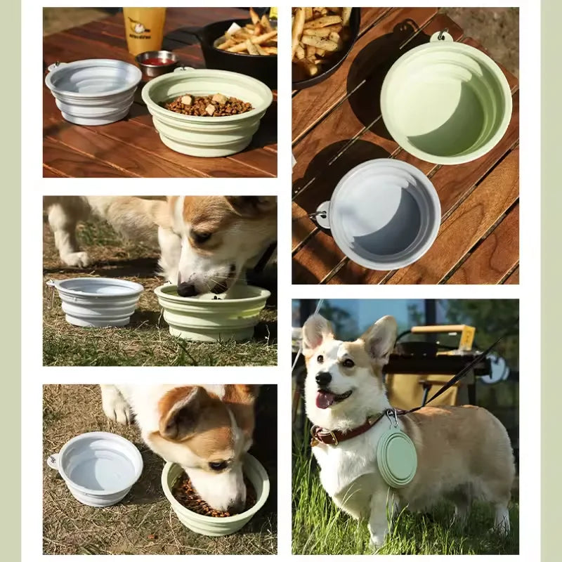 Foldable Silicone Pet Bowl – Portable Travel Food & Water Bowl for Dogs, Cats & Outdoor Adventures