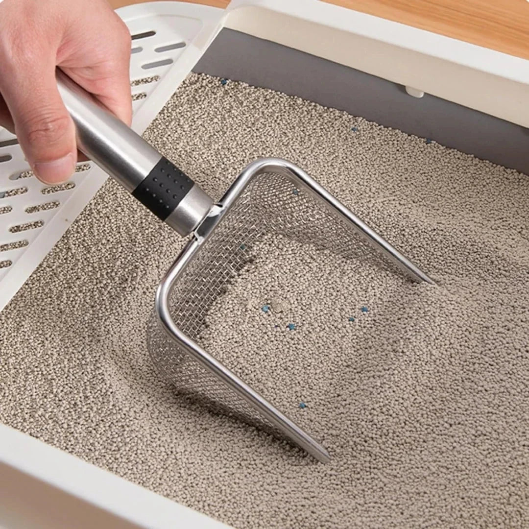 Stainless Steel Cat Litter Scoop – Durable, Rust-Resistant Waste Removal Tool with Ergonomic Handle for Easy Cleaning