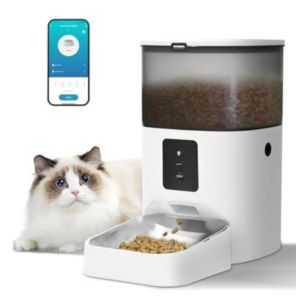 4L Automatic Pet Feeder – Timed Food Dispenser with 10-Second Voice Recorder, Up to 8 Meals Per Day for Cats & Dogs
