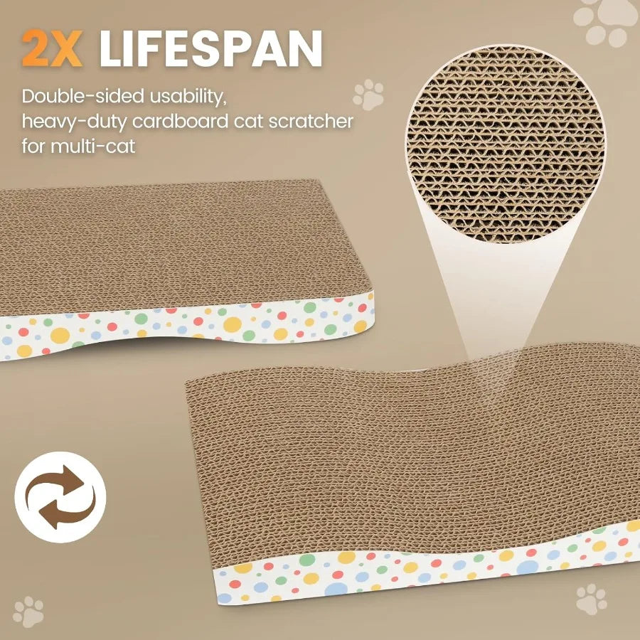 Large Wide Corrugated Cat Scratching Board – Premium Double-Sided Scratch Pad with Catnip for Indoor Cats & Kittens