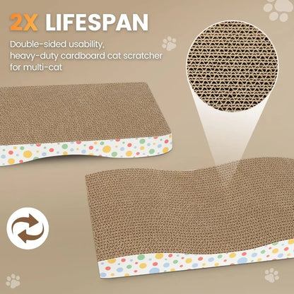 Large Wide Corrugated Cat Scratching Board – Premium Double-Sided Scratch Pad with Catnip for Indoor Cats & Kittens