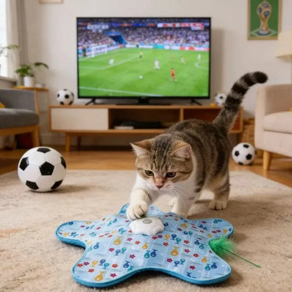 Interactive Hide & Seek Cat Toy – Automatic Feather Catcher Turntable with 3 Play Modes for Indoor Cats & Kittens