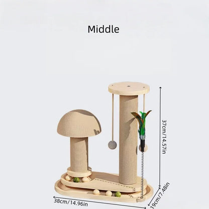 Interactive Cat Scratching Post Tower with Jute & Ball Track – Durable Multi-Functional Scratcher for Indoor Cats