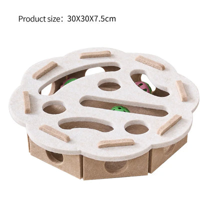 Interactive Cat Puzzle Toy Box – Felt Maze Tunnel with Bell Ball for Indoor Cat Entertainment & Enrichment