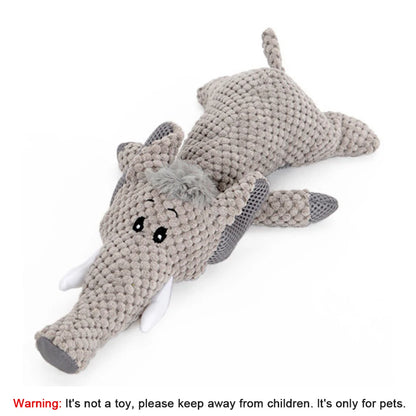 Bite-Resistant Plush Dog Toy – Squeaky Lion, Wolf & Elephant Pet Toy for Small & Medium Dogs