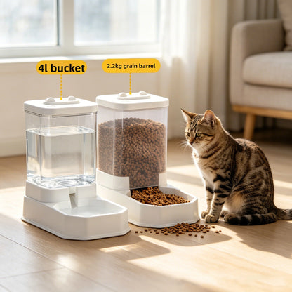 4L Automatic Pet Feeder & Water Dispenser Set – BPA-Free Non-Electric Gravity Food Station for Cats & Dogs