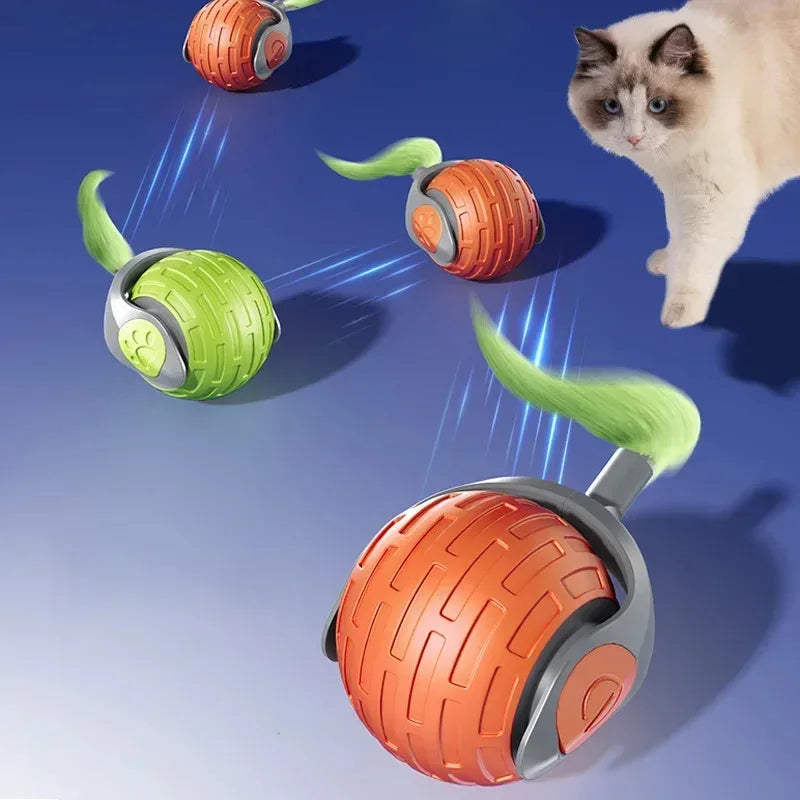 Automatic Rolling Interactive Pet Ball – Rechargeable Electric Cat & Dog Toy with Simulated Mouse Movement for Exercise & Training