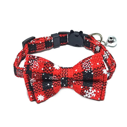 Plaid Breakaway Cat Collar with Bow Tie & Bell – Adjustable Safety Collar for Cats and Kittens