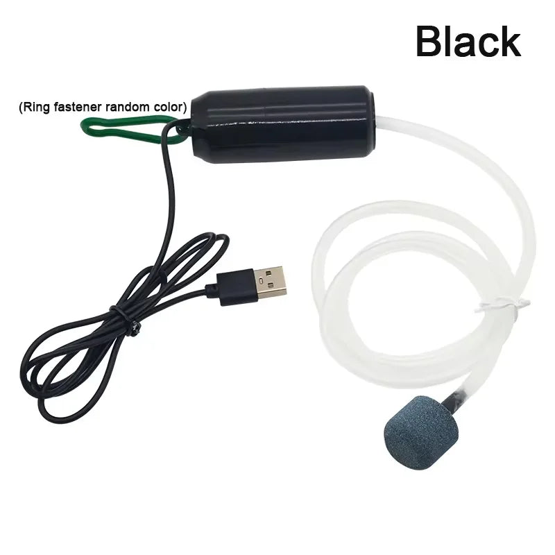 USB Aquarium Air Pump – Portable Mini Oxygen Aerator & Air Compressor for Fish Tanks (5V)
