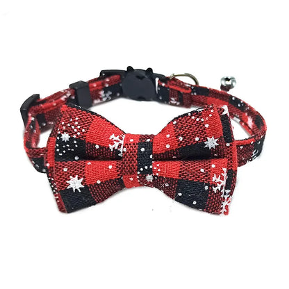 Plaid Breakaway Cat Collar with Bow Tie & Bell – Adjustable Safety Collar for Cats and Kittens