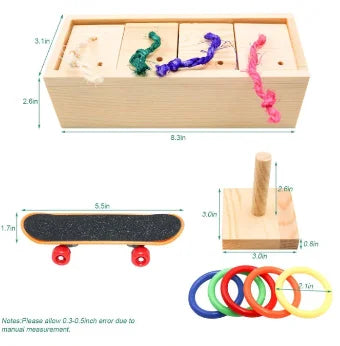 Parrot Toy Set – Interactive Bird Cage Toy Combination with Chewing, Climbing & Play Accessories for Parrots & Pet Birds