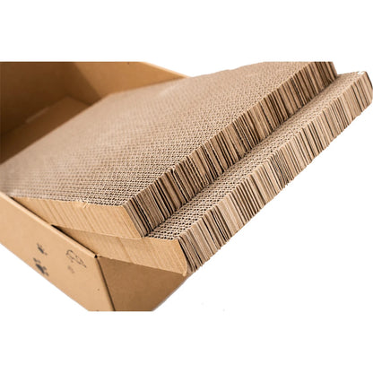 4-Pack Corrugated Cat Scratching Boards – Reversible Cardboard Scratch Pads with Catnip, 16.5 x 10.4 Inches for Indoor Cats