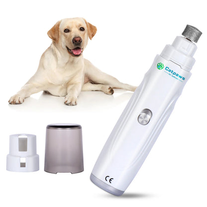 USB Rechargeable Dog Nail Grinder – Quiet 2-Speed Electric Pet Nail Trimmer for Dogs & Cats