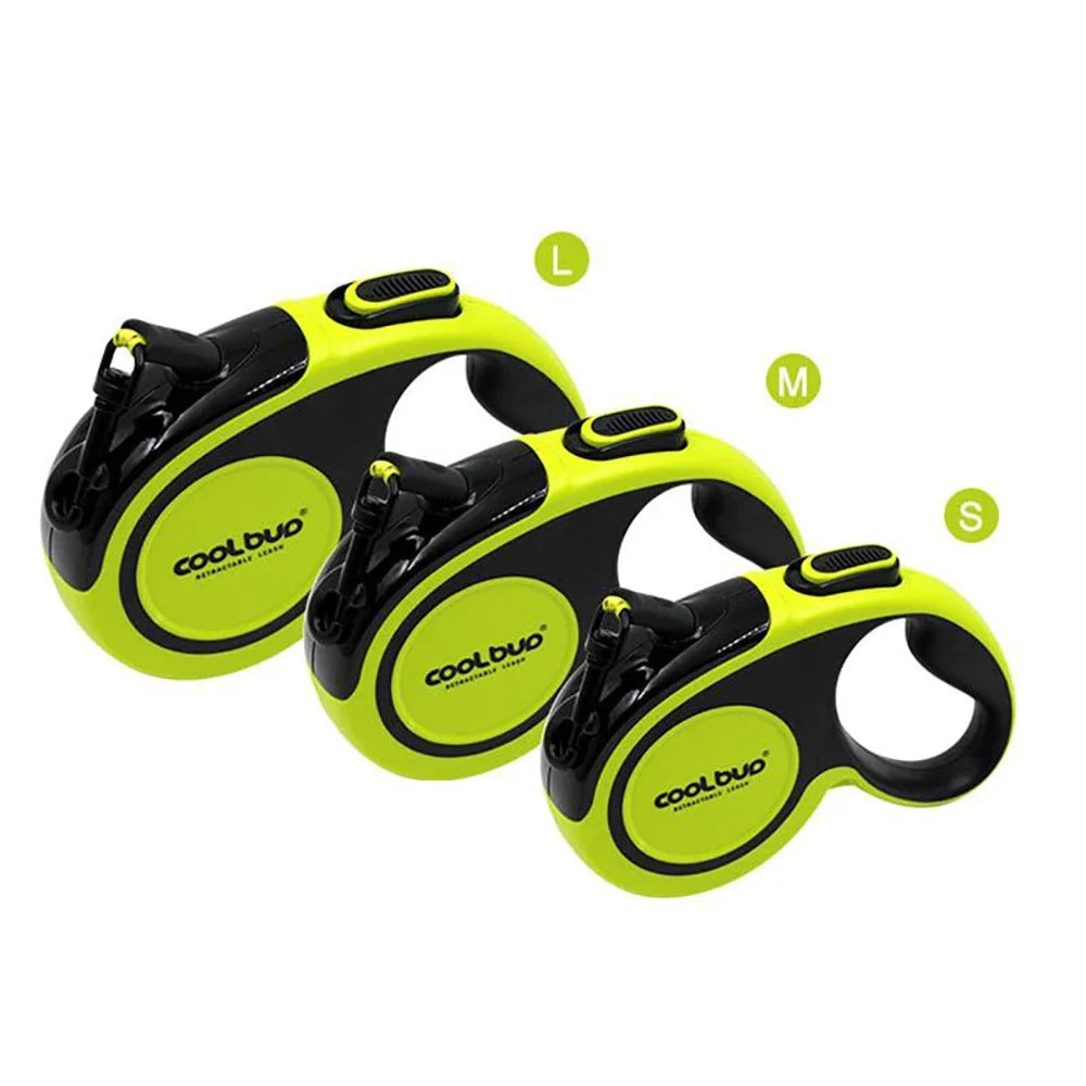 5M Automatic Retractable Dog Leash – Reflective Nylon Pet Walking Lead with Smooth Extension for Small, Medium & Large Dogs
