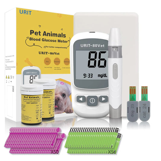 Pet Blood Glucose Monitoring Kit – All-in-One Digital Diabetes Testing System for Cats & Dogs, Home or Clinic Use