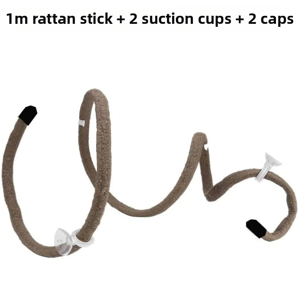 Rattan Reptile Vines Set – Climbing Vines with Suction Cups & Artificial Plants for Lizard, Gecko & Chameleon Terrariums