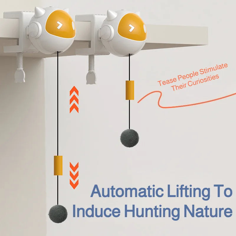 Interactive Cat Teaser Toy – Automatic Up & Down Motion Hunting Ball for Exercise, Fun & Boredom Relief