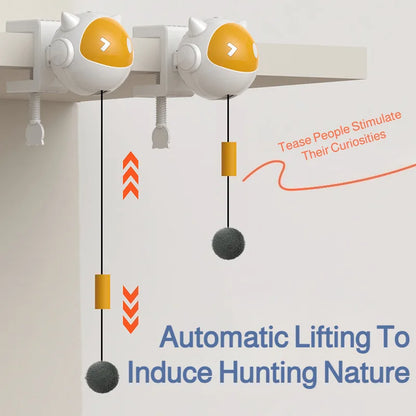 Interactive Cat Teaser Toy – Automatic Up & Down Motion Hunting Ball for Exercise, Fun & Boredom Relief
