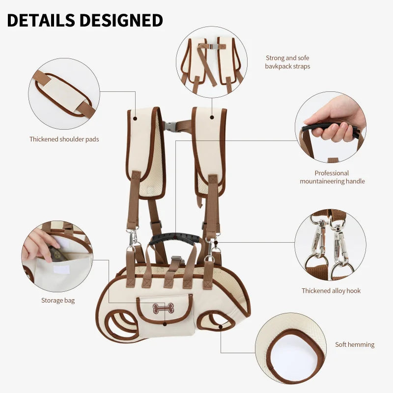 Portable Breathable Pet Carrier Backpack with Harness & Leash – Crossbody Travel Bag for Cats and Small Dogs