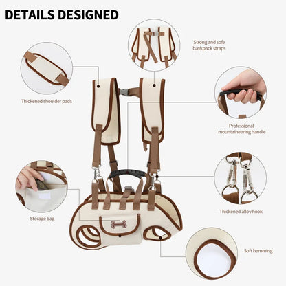 Portable Breathable Pet Carrier Backpack with Harness & Leash – Crossbody Travel Bag for Cats and Small Dogs