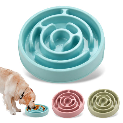 Slow Feeder Dog and Cat Bowl – Non-Slip Anti-Gulping Feeding Dish for Large, Medium & Small Dogs, Puppies and Cats